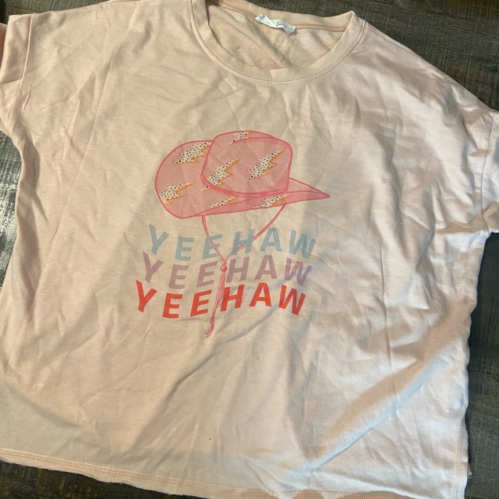 Pink YEEHAW tee
